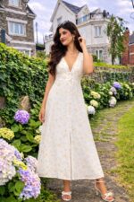 White & Yellow Floral Dress