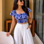Blue Spring Frill top