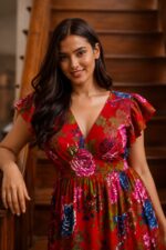 Red Sherry Dress - Image 4