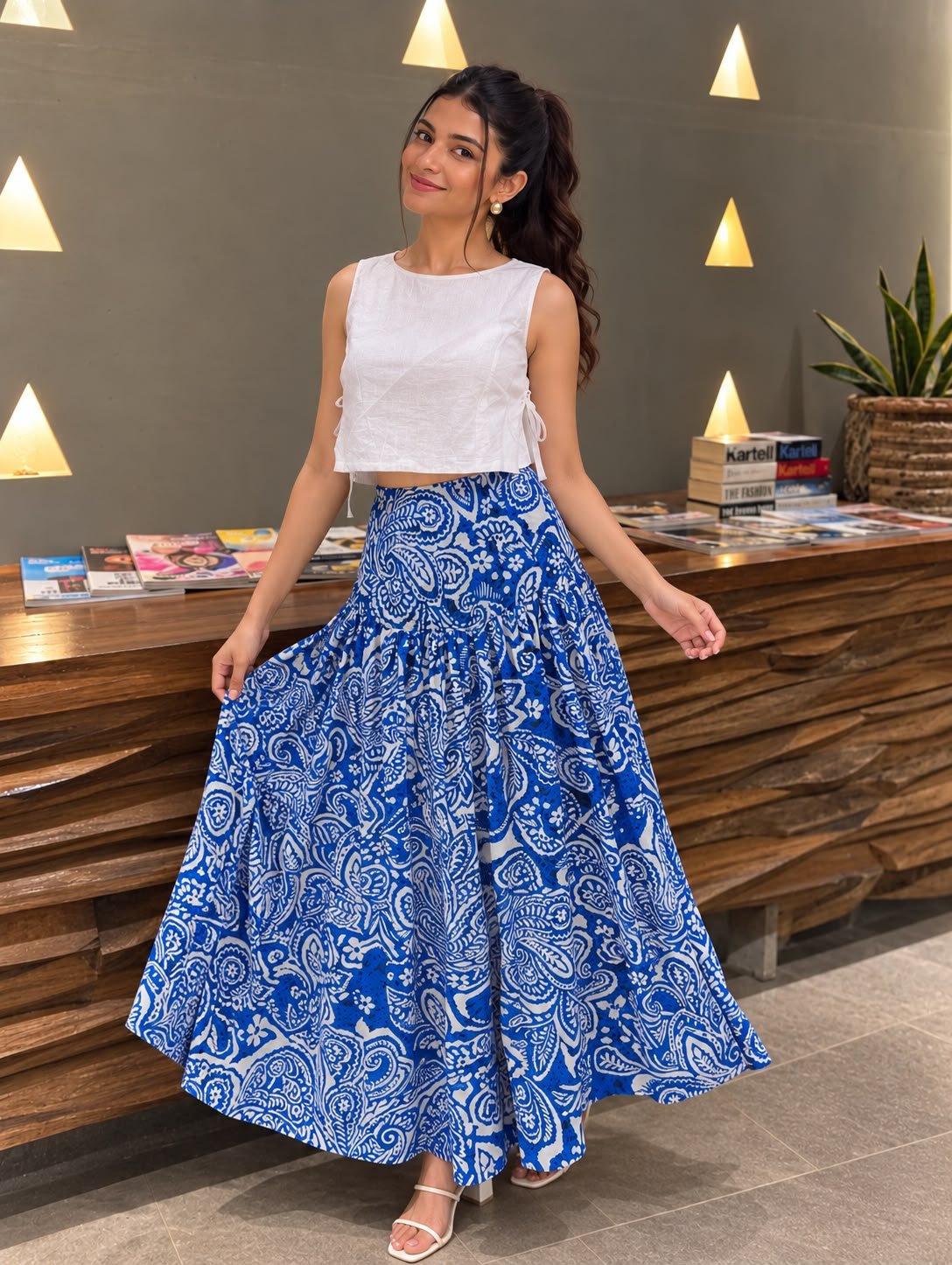 WhatsApp Image 2026-09-09 at 4.35.46 PM Marine Blue Skirt - Image 1