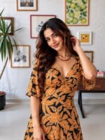 Orange Hibiscus Dress - Image 4