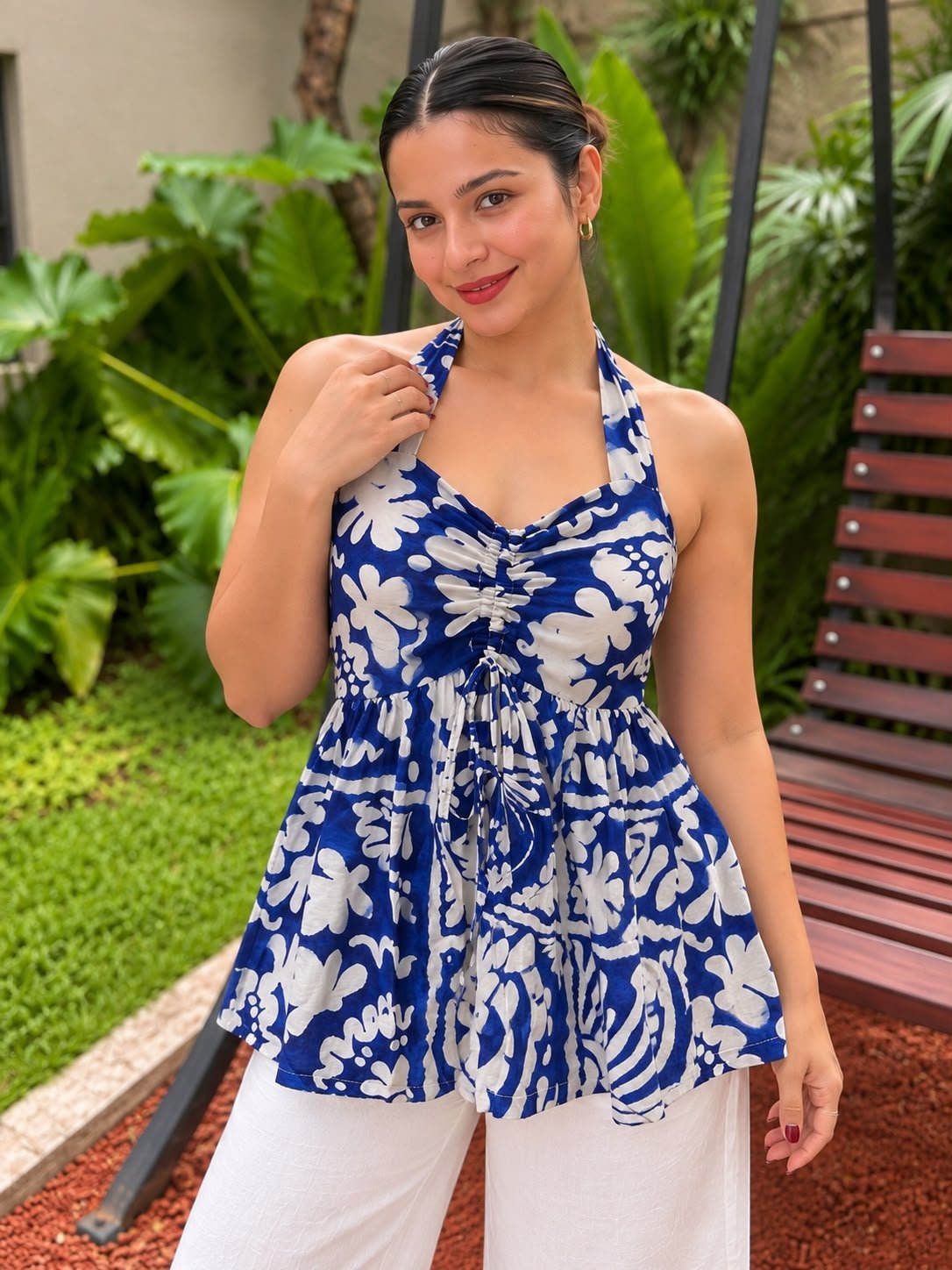 WhatsApp Image 2026-09-25 at 8.37.19 PM Blue capri Top - Image 1